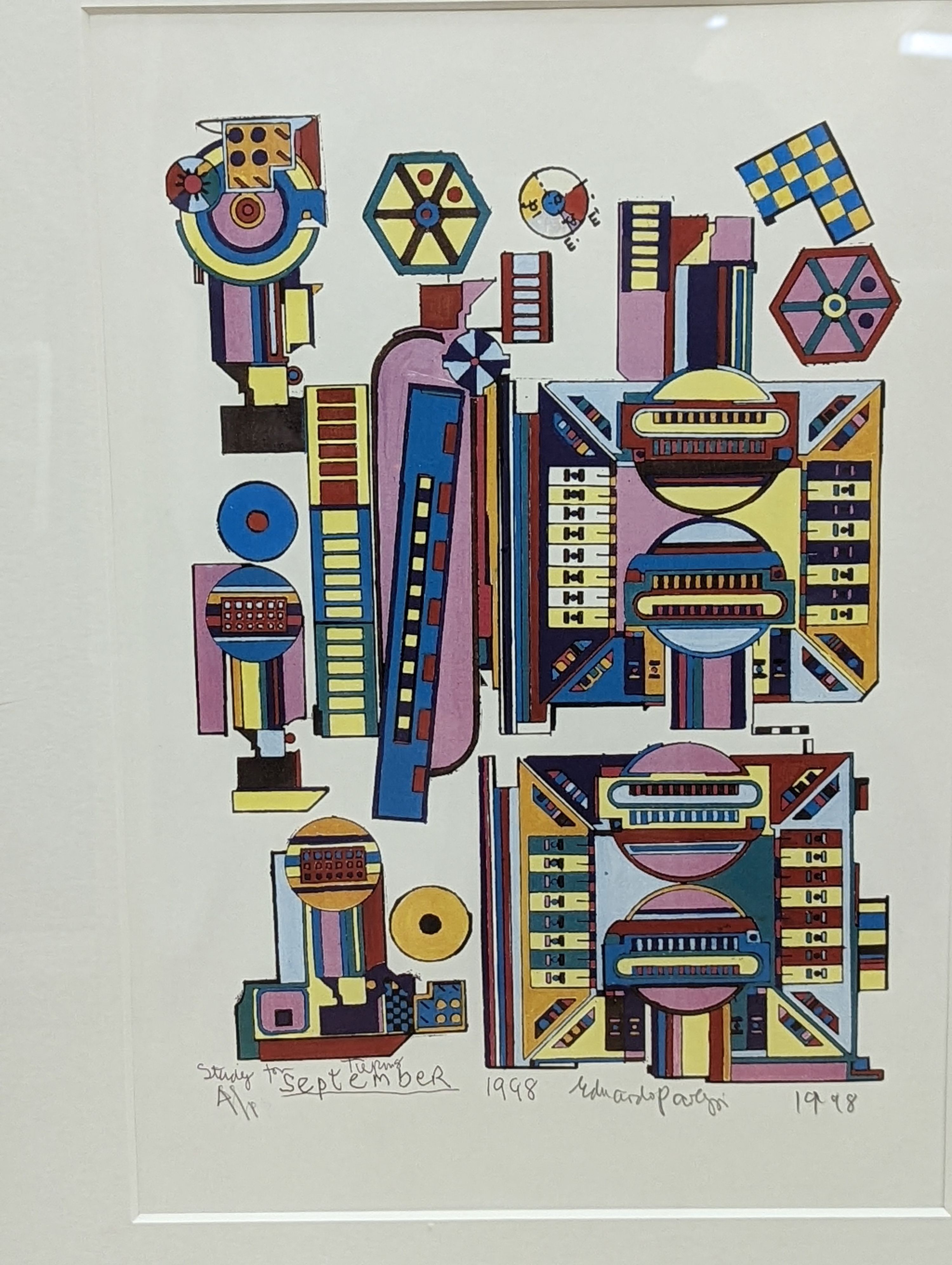 Eduardo Paolozzi (1924-2005), screenprint, Study for Turing, signed artist's proof dated 1998, 49 x 34cm